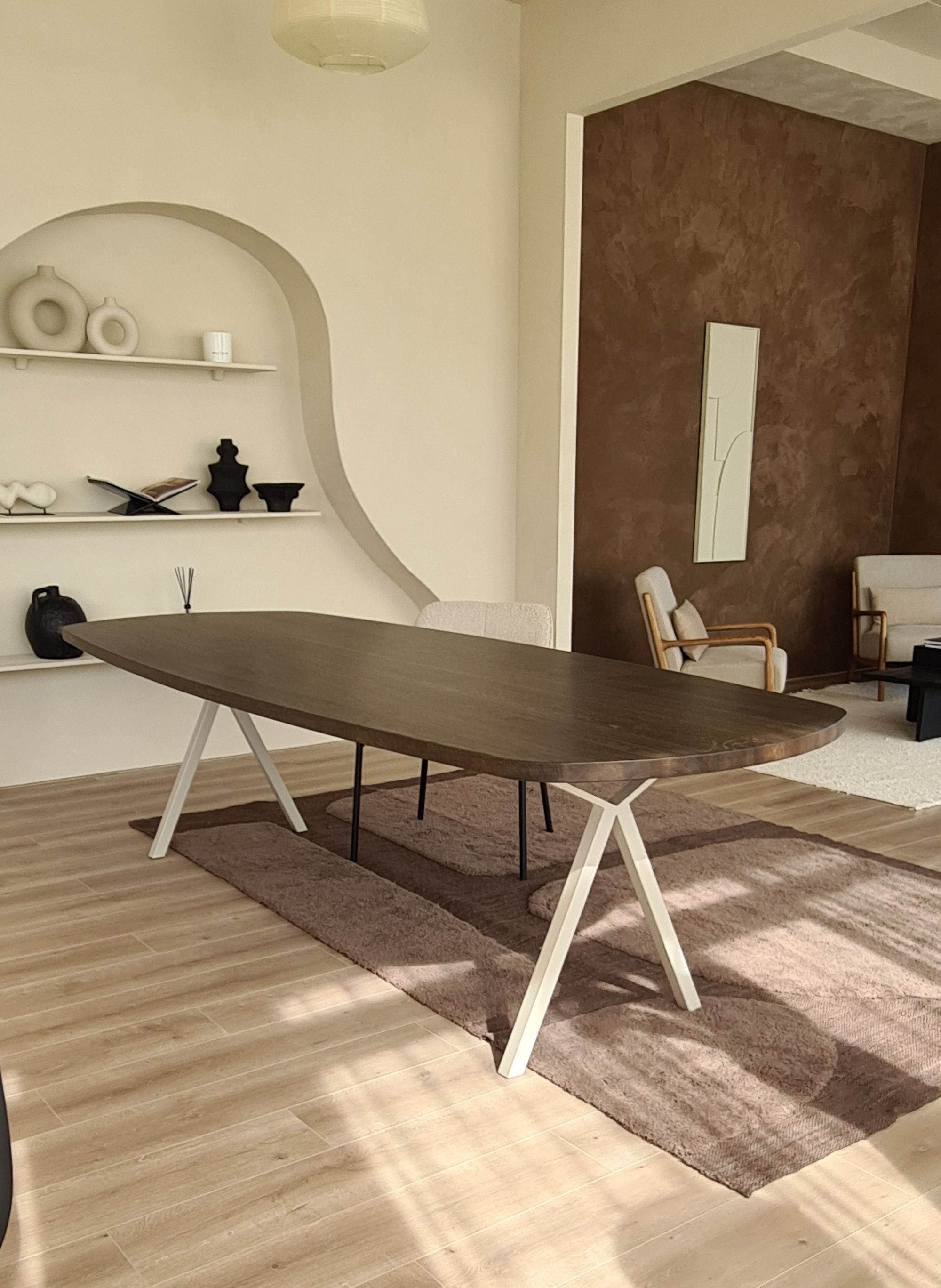 Tafel Deens ovaal bruin-beige